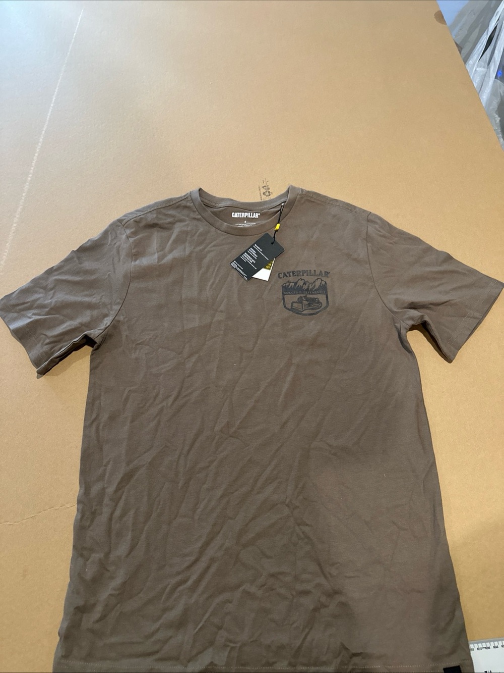 Caterpillar Brown Short Sleeve Logo Crew Tee